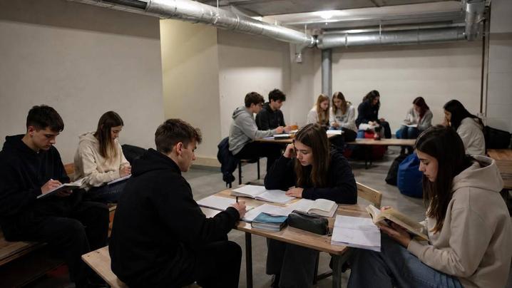 Школярі в бомбосховищі