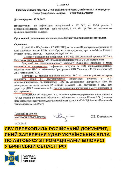 СБУ перехопила російський документ