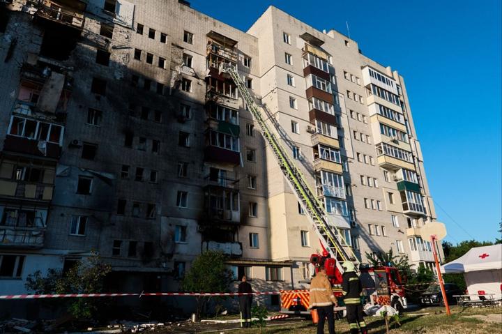 In the Cherkasy region, the enemy struck a high-rise building with a drone loaded with shrapnel
