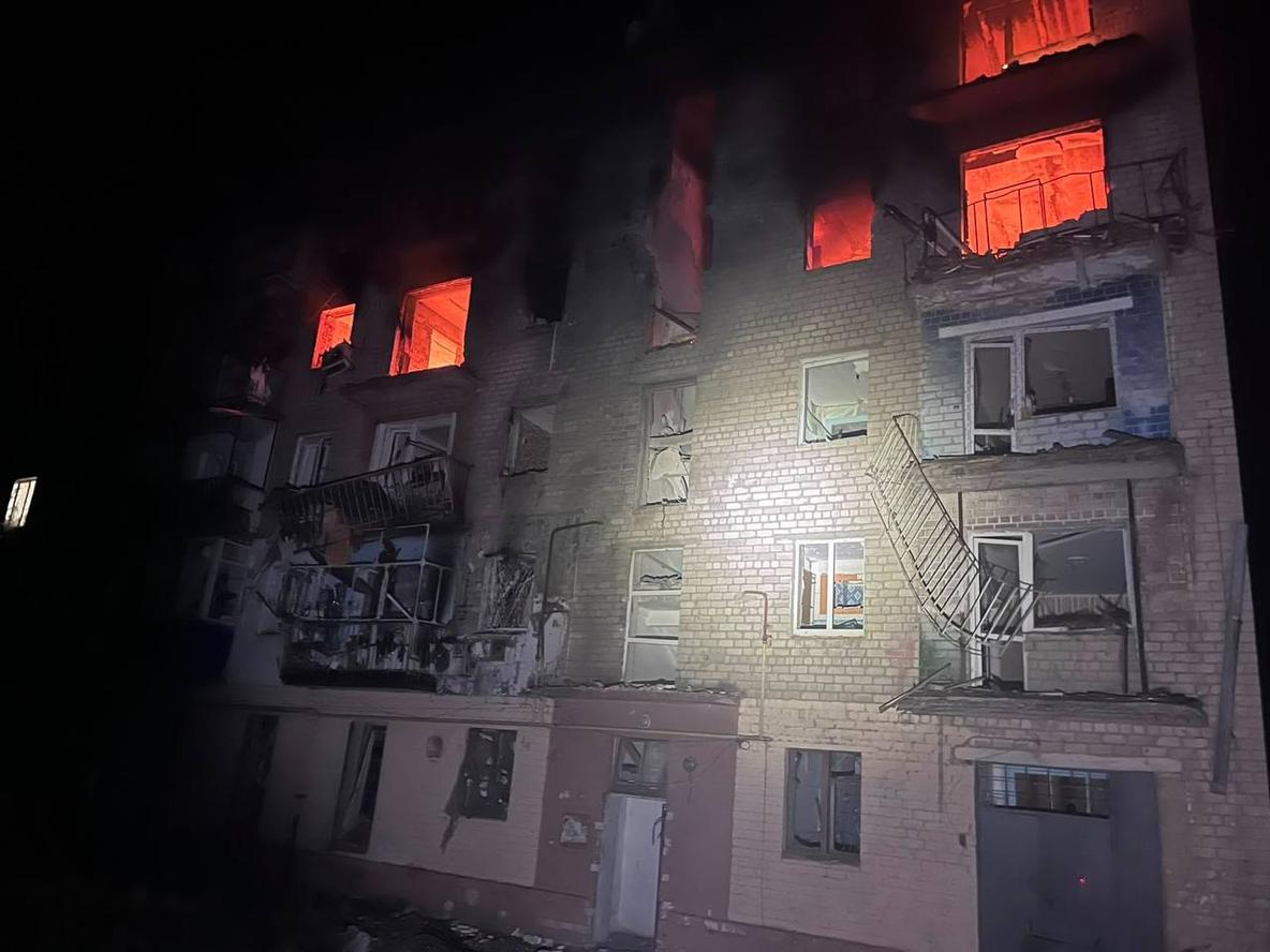 In the Dnipropetrovsk region, a three-month-old infant was killed and 11 other people were injured in a nighttime attack by a Russian UAV