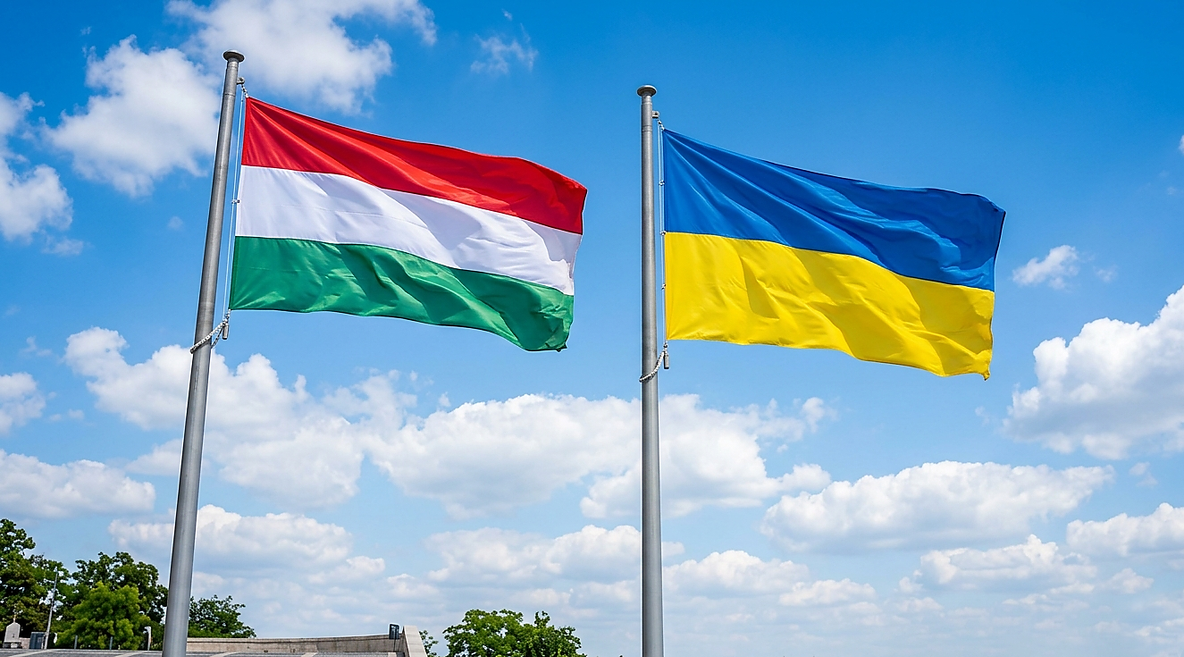 Прапори Угорщини та України