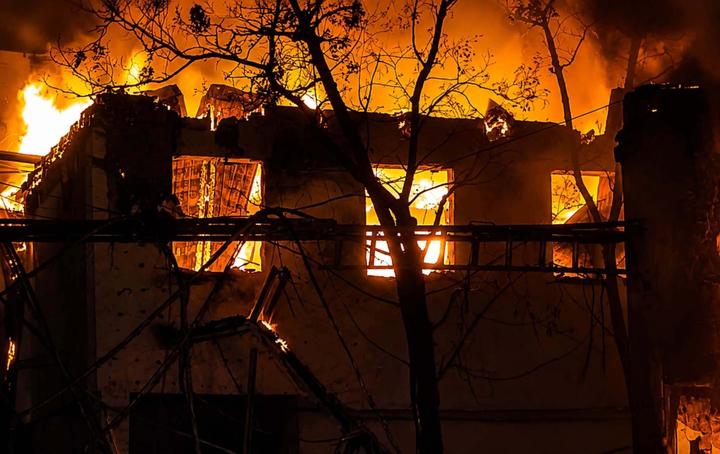 A shoe factory building was destroyed in the Odesa region following a nighttime UAV attack