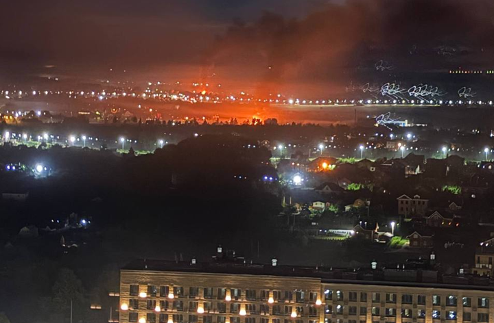 Пожежа після атаки дронів
