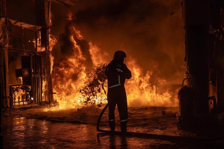 A massive fire broke out at a gas station in Sumy due to Russian shelling