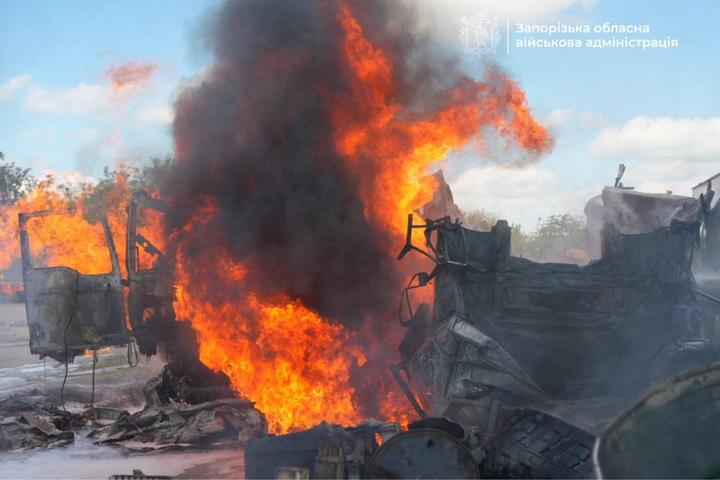 Наслідки обстрілу у Запоріжжі