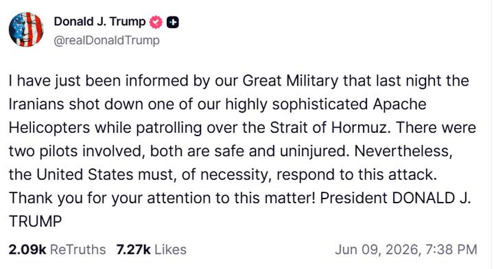 09.06.2026 Пост президента США Дональда Трампа